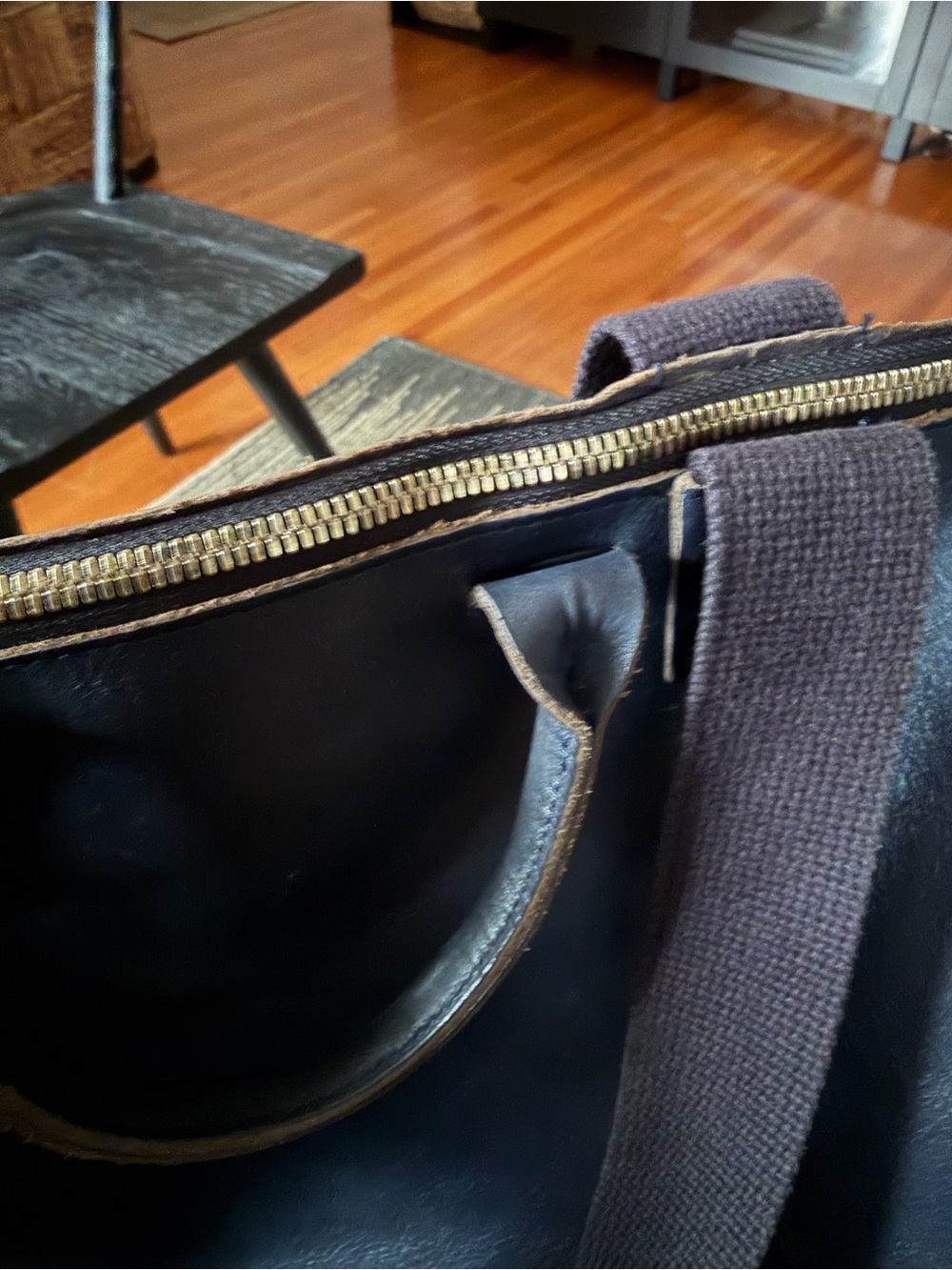 Clare V. Navy Leather Le Zip Sac - Picture 4 of 13